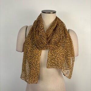 VTG 90s Y2K Sheer Leopard Print Oversized Scarf Wrap